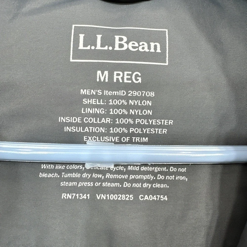 LL Bean Rugged Ridge Parka Medium Gray Ski Jacket Primaloft Tek Zip No Hood